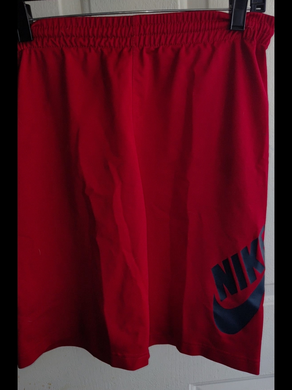 Nike Red Athletic Shorts with Black Logo